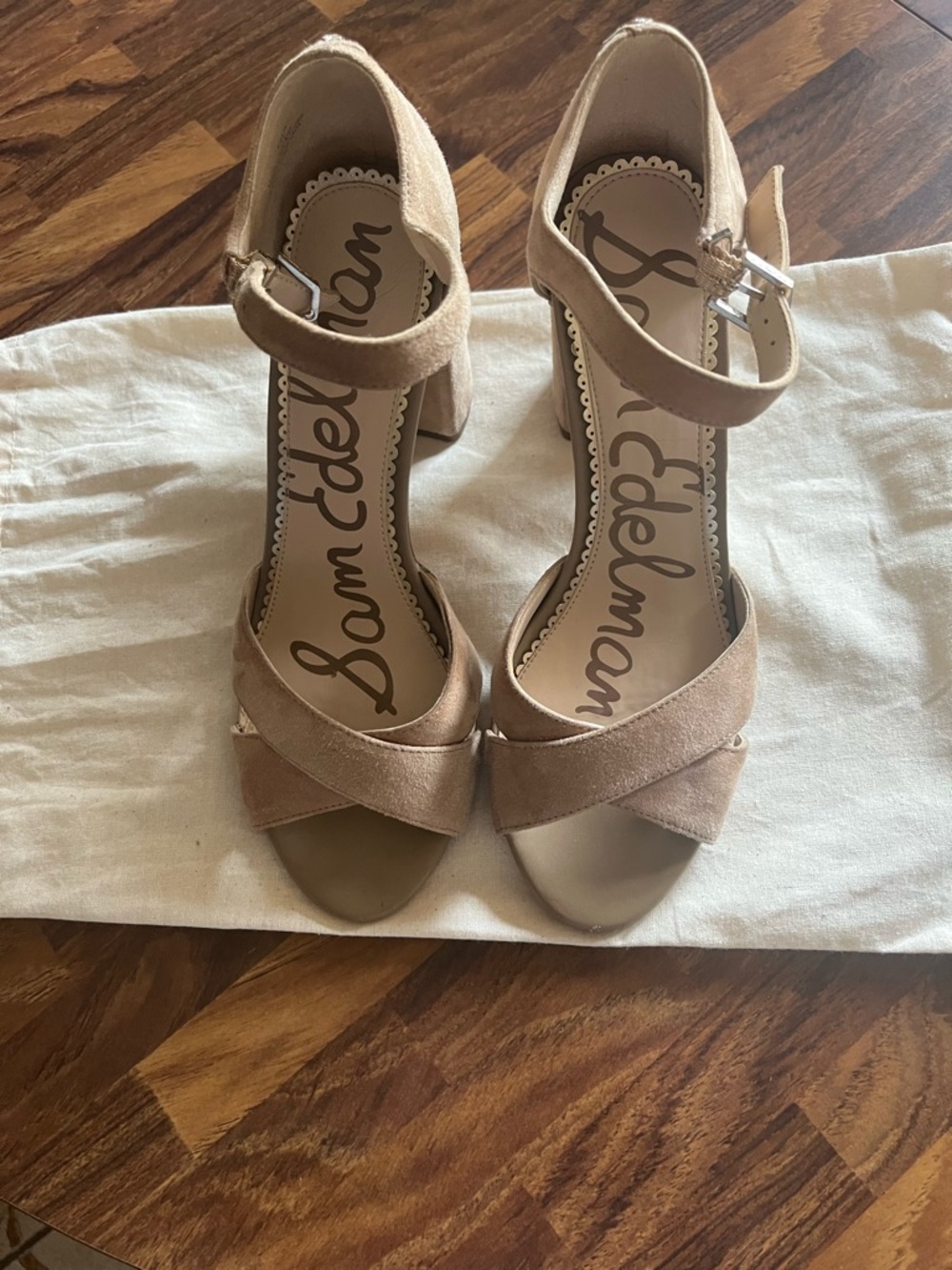 Sam Edelman Women's Yancy Tan Suede Block Heel Sandals